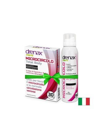 Промо пакет кръвообращение - Drenax® Forte с бодлив залист, 30 таблетки + Спрей-мус срещу умора и тежест в краката, 150 ml