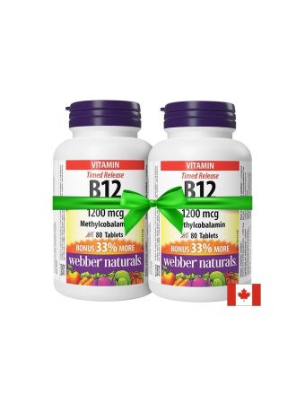 Промо пакет  Витамин В12 1200 µg (метилкобаламин)  х 80 таблетки с удължено освобождаване - 2 броя