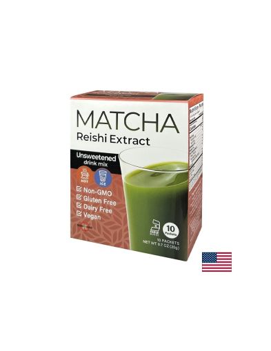 Матча с екстракт от гъба Рейши Matcha Reishi Extract, 10 пакетчета