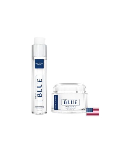 Серум (50 ml) и крем (45 g) за лице с Метиленово синьо и NAD+ - Ултра регенерираща и подмладяваща грижа