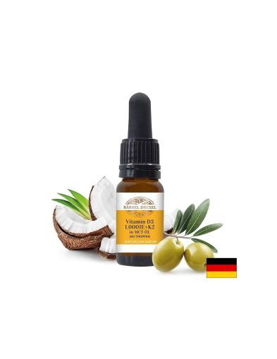 Витамин D3 1000 IU + Витамин К2 11.1 µg - За костите и сърцето, 10 ml, капки с висока абсорбция