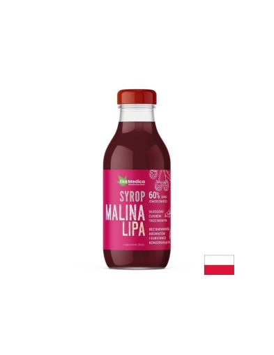 Малина + Липа – Успокоява гърлото и подкрепя имунитета, сироп 300 ml