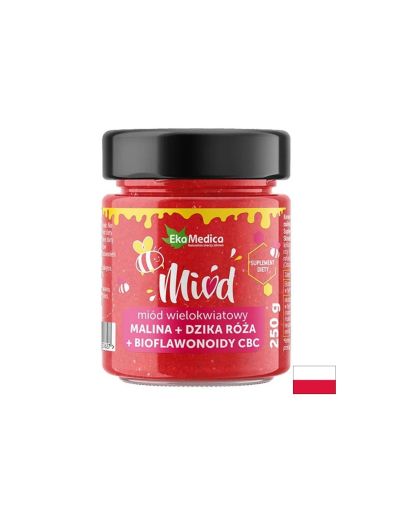 Пчелен мед с малина, шипка и биофлавоноиди – За имунитет, 250 g