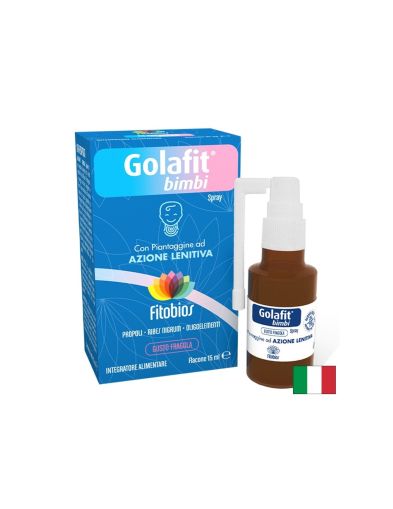 Прополис + касис + живовляк – Успокоява гърлото и защитава устната лигавица при деца, Golafit® Bimbi, 15 ml спрей