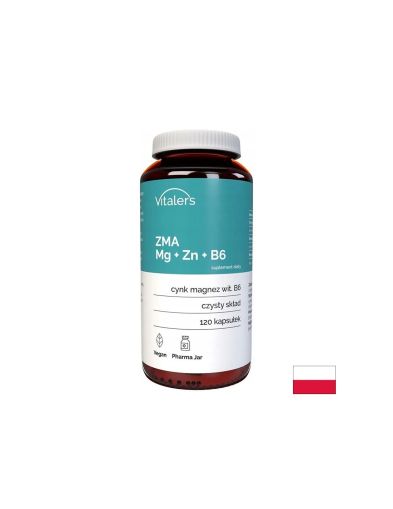 ZMA – Магнезий 240 mg + Цинк 15 mg + Витамин B6 10 mg - Възстановяване, сън и мускулна сила, 120 капсули