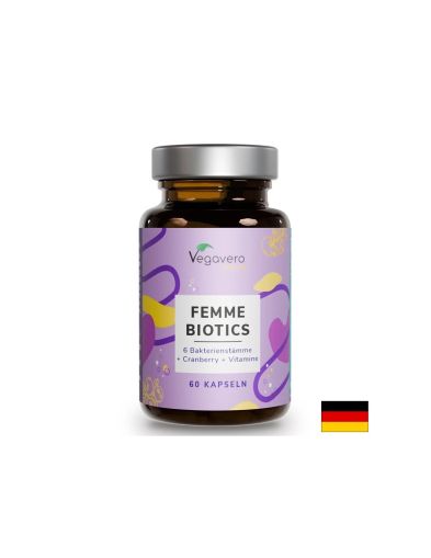 Femme Biotics – пробиотик за жени - Плюс фибри, червена боровинка и витамини, 60 капсули