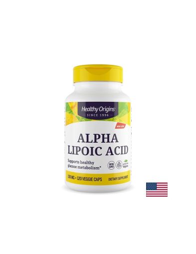 Алфа-липоева киселина Поддържане на нормални нива на кръвната захар и метаболизъм 100 mg, 120 веган капсули