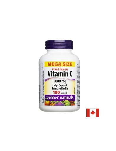 Витамин С с удължено освобождаване – Имунитет, антиоксидантна защита и енергия, 1000 mg, 180 таблетки