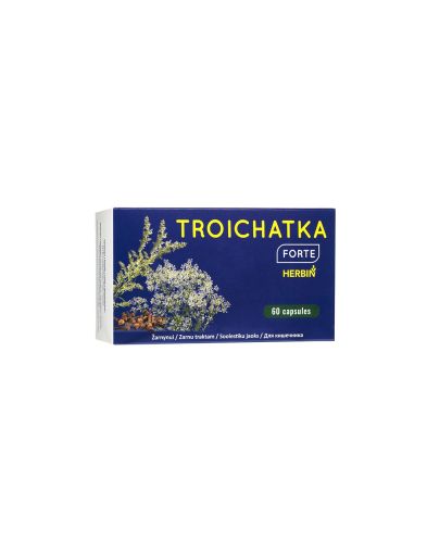 Troichatka Forte - Лен 800 mg + Ким 400 mg + Карамфил 200 mg – Чревен комфорт и храносмилателен баланс, 60 капсули