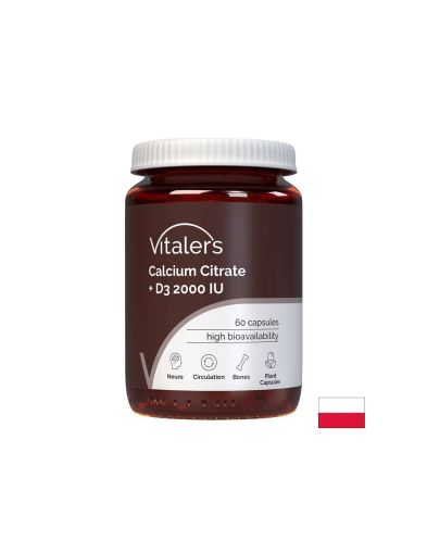 Калций (цитрат) 120 mg + Витамин D3 1000 IU – Здрави кости и зъби, 60 капсули