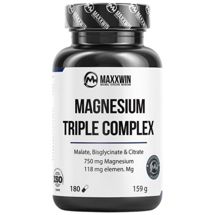 MAXXWIN Magnesium Triple Complex | with Malate, Bisglycinate and Citrate [180 капсули, 60 Дози]
