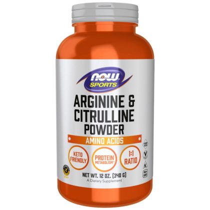 NOW Foods Arginine & Citrulline Powder | 1:1 Ratio [340 грама, 113 Дози]