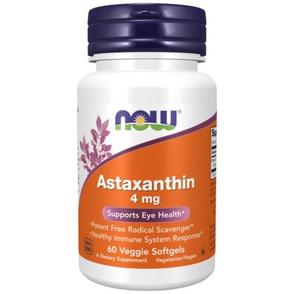 NOW Foods Astaxanthin 4 mg [60 Гел капсули, 60 Дози]