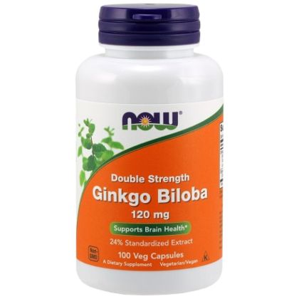 NOW Foods Ginkgo Biloba 120 mg / Double Strength [100 капсули, 100 Дози]