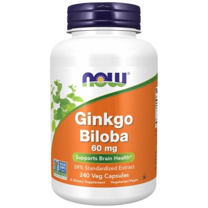 NOW Foods Ginkgo Biloba 60 mg [240 капсули, 240 Дози]
