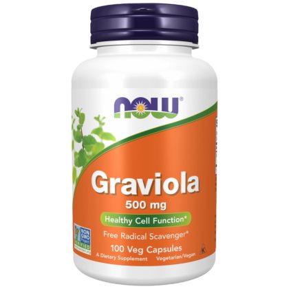 NOW Foods Graviola 500 mg [100 капсули, 50 Дози]