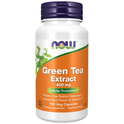NOW Foods Green Tea Extract 400 mg [100 капсули, 100 Дози]