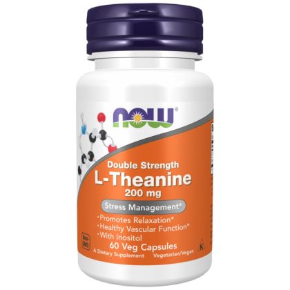NOW Foods L-Theanine 200 mg / Double Strength [60 капсули]