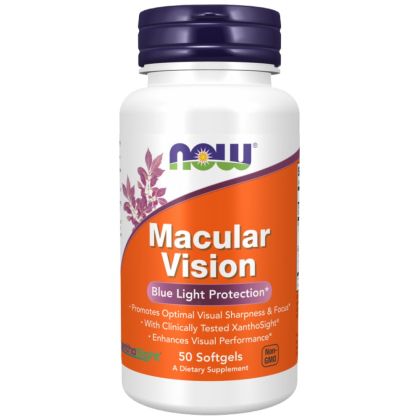 NOW Foods Macular Vision | Blue Light Protection [50 Гел капсули, 50 Дози]