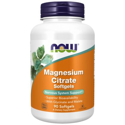 NOW Foods Magnesium Citrate Softgels [90 Гел капсули, 30 Дози]