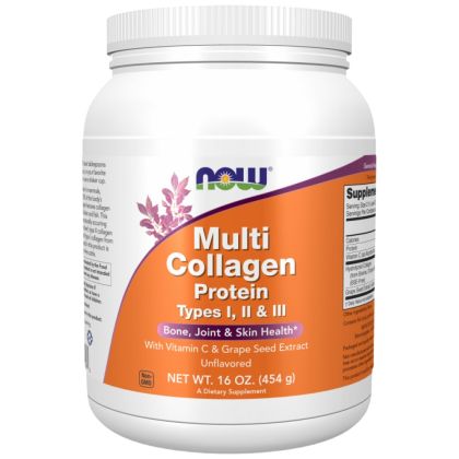 NOW Foods Multi Collagen Protein Types I, II & III Powder [454 грама, 35 Дози]