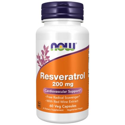 NOW Foods Natural Resveratrol 200 mg [60 капсули, 60 Дози]