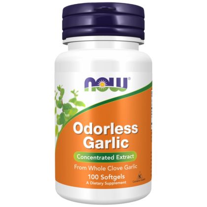NOW Foods Odorless Garlic [100 Гел капсули, 50 Дози]