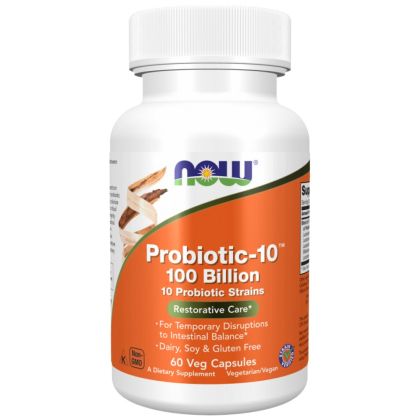 NOW Foods Probiotic-10 100 Billion [60 капсули, 60 Дози]