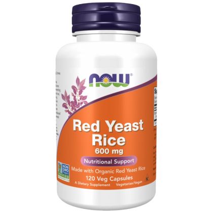 NOW Foods Red Yeast Rice 600 mg [120 капсули, 60 Дози]