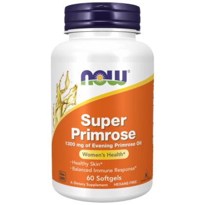 NOW Foods Super Primrose Oil 1300 mg [60 Гел капсули, 60 Дози]