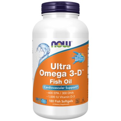 NOW Foods Ultra Omega 3-D with Vitamin D-3 [180 Гел капсули, 180 Дози]
