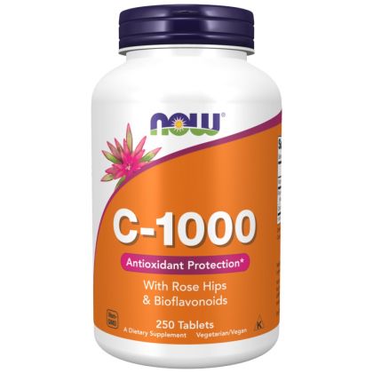 NOW Foods Vitamin C-1000 / with Rose Hips + Bioflavonoids [250 Таблетки]