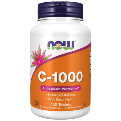 NOW Foods Vitamin C-1000 with Rose Hips / Sustained Release [100 Таблетки]
