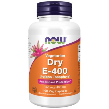 NOW Foods Vitamin E-400 d-alpha Tocopheryl | Vegetarian Dry [100 капсули, 100 Дози]