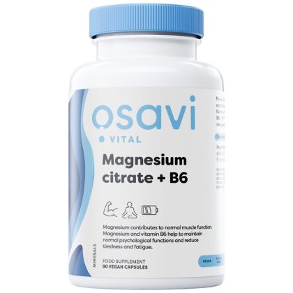 Osavi Magnesium Citrate 375 mg + B6 | P-5-P [90 капсули, 45 Дози]