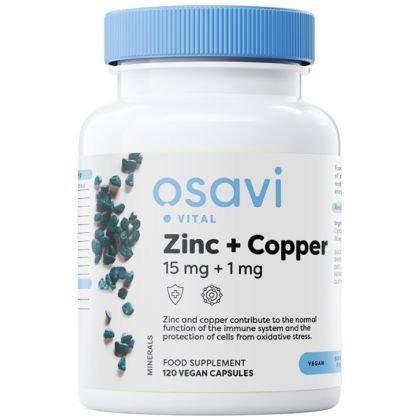 Osavi Zinc + Copper | L-OptiZinc® [120 капсули, 120 Дози]