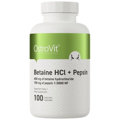 OstroVit Betaine HCl + Pepsin [100 капсули, 100 Дози]