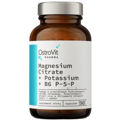 OstroVit Magnesium Citrate + Potassium + B6 P-5-P [90 капсули, 30 Дози]