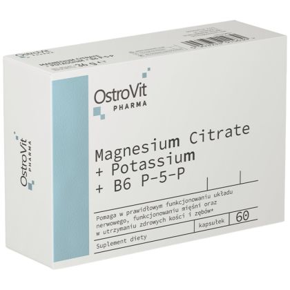 OstroVit Magnesium Citrate + Potassium + B6 P-5-P Blisters [60 капсули, 20 Дози]