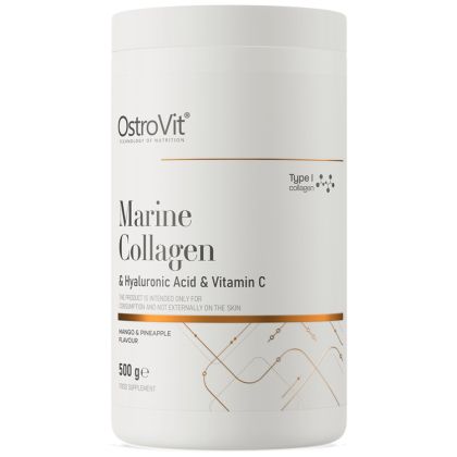OstroVit Marine Collagen & Hyaluronic Acid Powder | with Vitamin C [500 грама, 100 Дози]