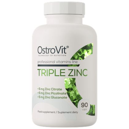 OstroVit Triple Zinc / Gluconate + Picolinate + Citrate [90 капсули, 90 Дози]