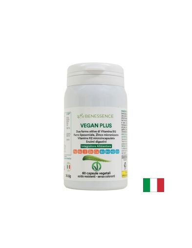 Мултивитамини за вегани с ензими – Енергия и оптимално усвояване, Vegan Plus, 60 капсули