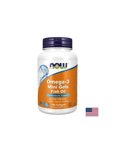 Омега-3 за деца и възрастни – Здраво сърце, мозък и зрение, 500 mg, 180 мини капсули