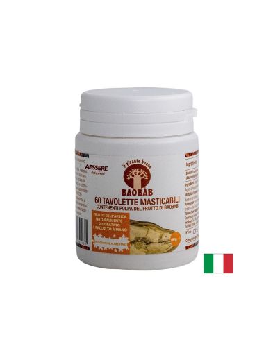 Баобаб (пулпа от плод) – Подкрепа за храносмилането и чревния комфорт, 750 mg, 60 дъвчащи таблетки