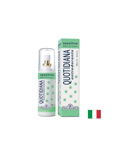 Спрей против прекомерно изпотяване за чувствителна кожа, дълготраен ефект, Quotidiana Sensitive Antiodorante, 100 ml