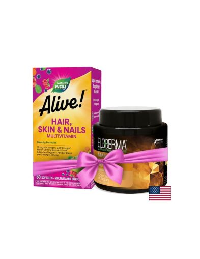 Alive! Hair, Skin & Nails Multivitamin - Алайв! Мултивитамини за коса, кожа и нокти, 60 софтгел капсули Nature’s Way