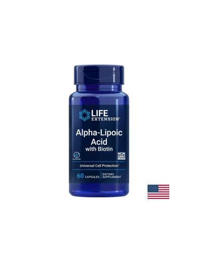 Алфа-липоева киселина 250 mg + Биотин 2500 µg – Подкрепа за кръвната захар и метаболизма, 60 капсули