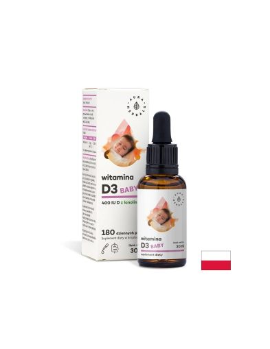 Витамин D3 за бебета и деца – Здрави кости и имунна защита, 10 µg (400 IU), 30 ml капки, 180 дози