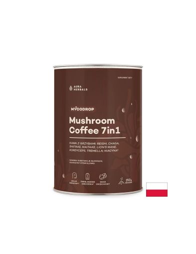 Разтворимо кафе с екстракти от гъби 7 в 1 – Енергия, концентрация и устойчивост на стрес, 250 g