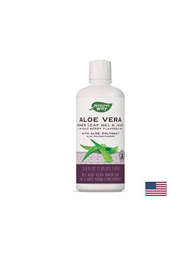 Алое вера (гел и сок) 60% - Оптимално храносмилане и силен имунитет,1L Nature’s Way